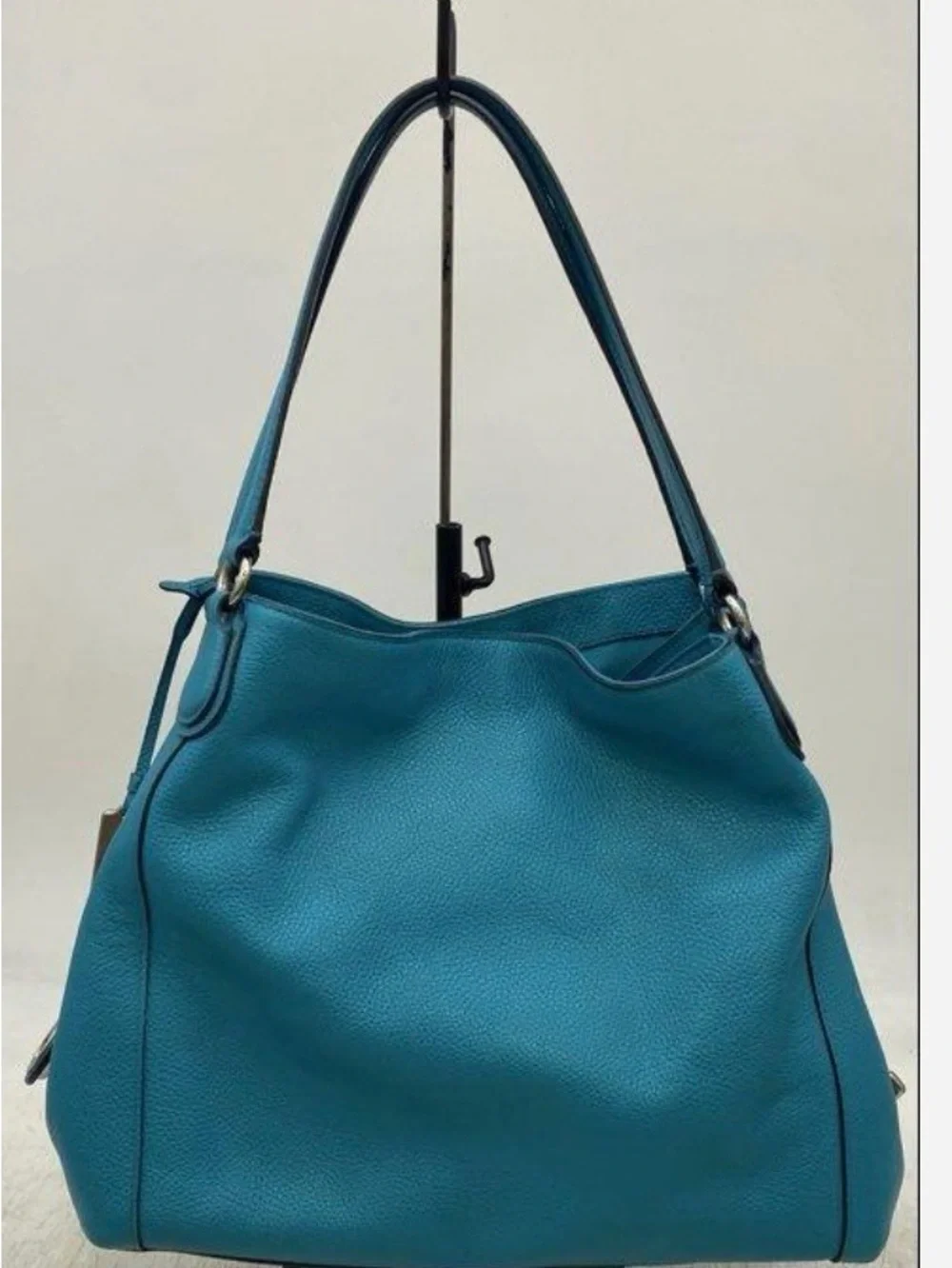 Coach Teal Pebbled Leather Shoulder Bag
